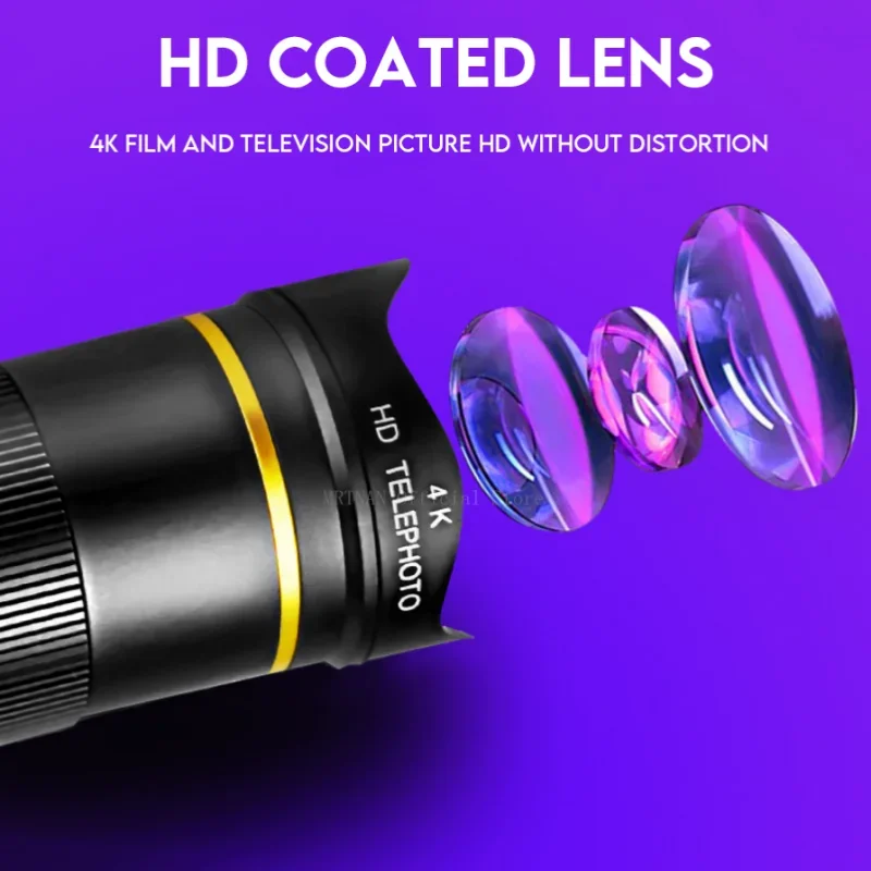 32x Professional Telescope Monocular HD Zoom Phone Lens Camera Telephoto With Tripod Metal Telescope For Tourism Camping