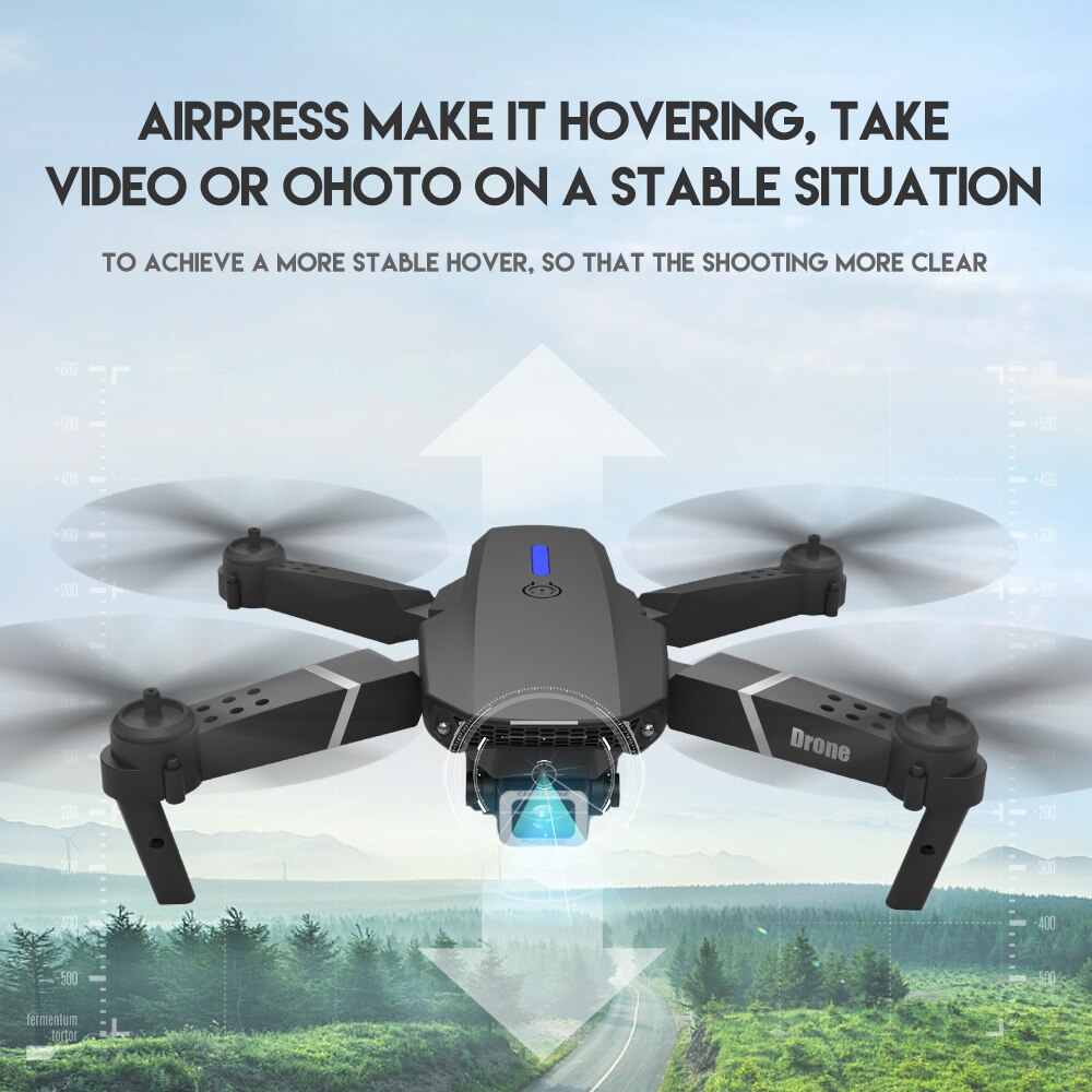 E88Pro RC Drone 4K Professional With 1080P Wide Angle HD Camera Foldable RC Helicopter WIFI FPV Height Hold Gift Toy