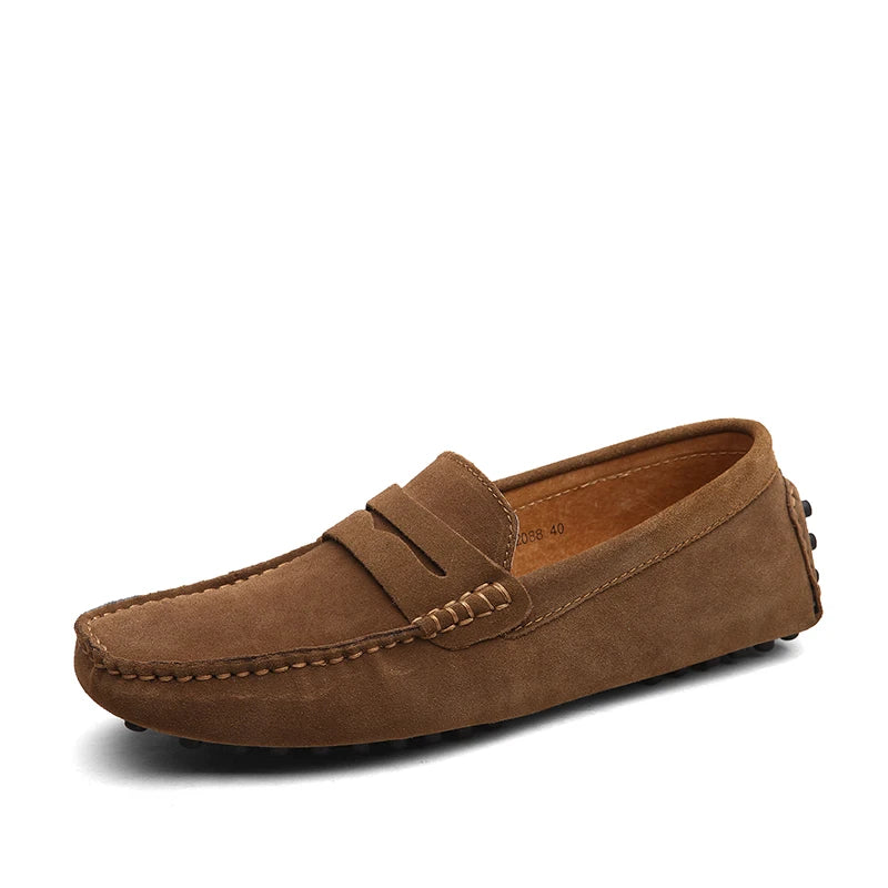 Men's Casual Fashion Genuine Leather Loafers Moccasins Slip-On Driving Shoes 38-50 Size Range Male Flats Comfort Footwear
