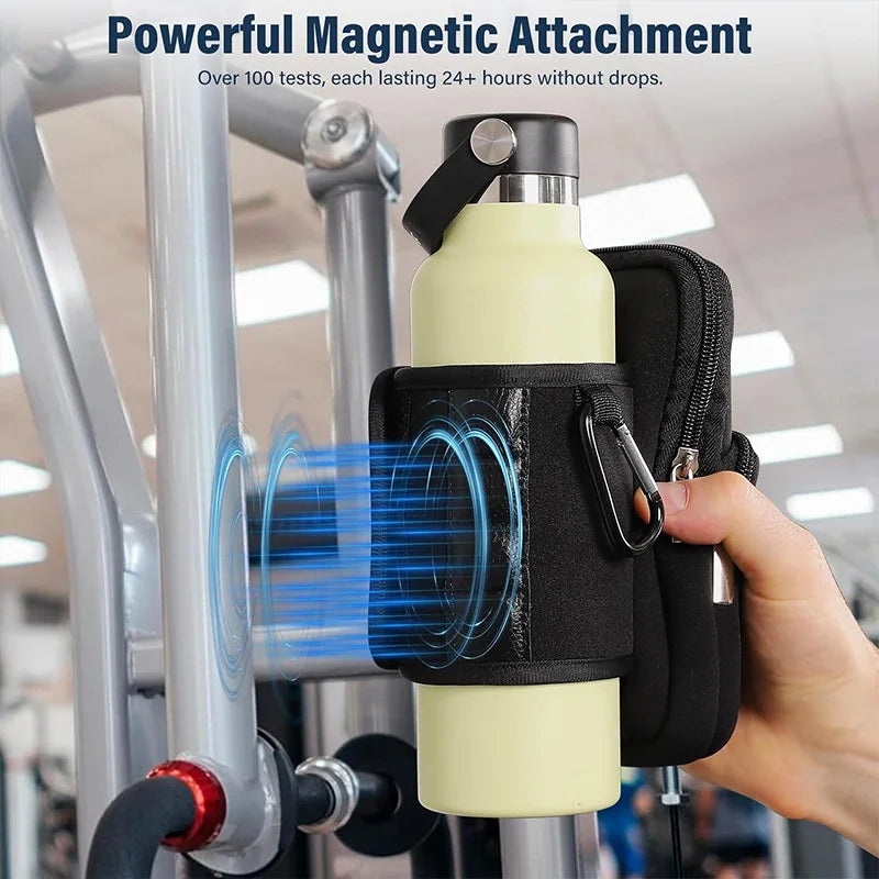 Magnetic Water Bottle Bag Strong Magnet Sports Water Cup Holder for Gym,Outdoor Activities, Ideal for Hiking, Running & Fitness