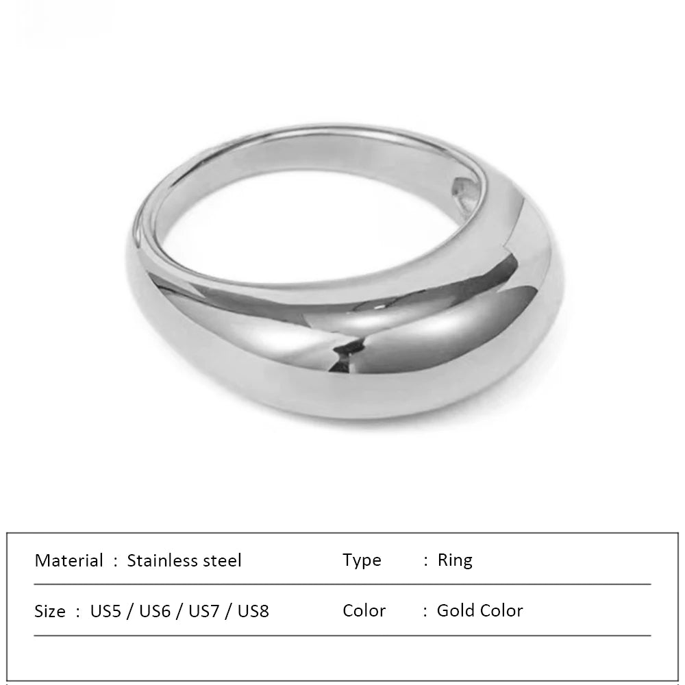 Waterproof Stainless Steel Ring for Women Non-fading Heart Ring Stylish Metal Rings Simple New Jewelry Wholesale Dropshipping