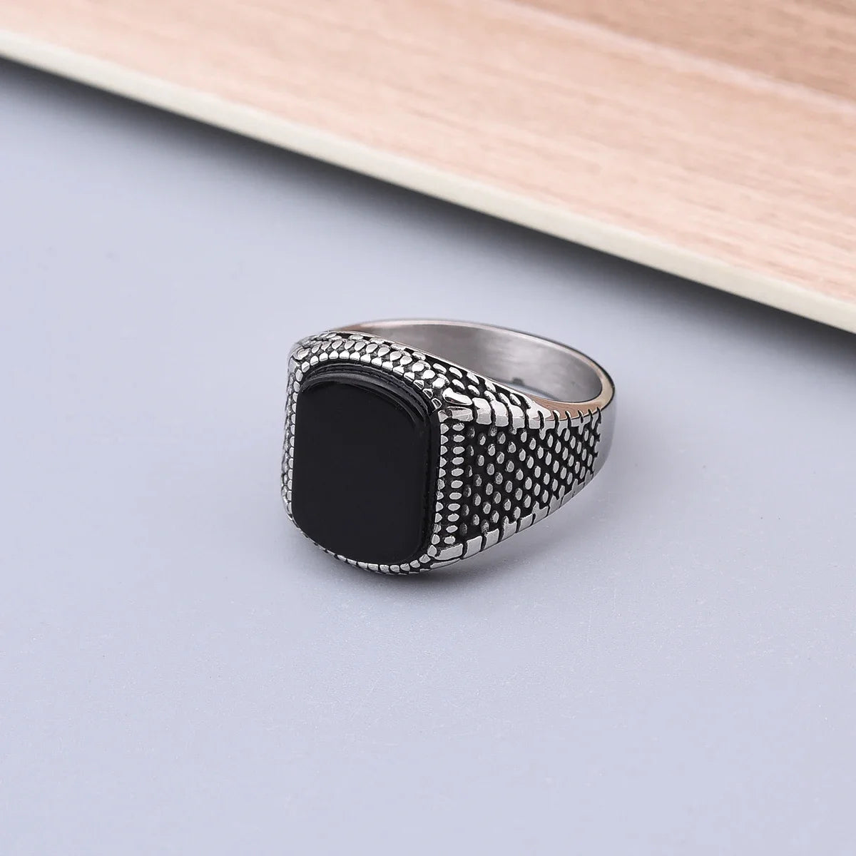 R3248 Men's High Quality 316LStainless Steel Onyx Rings Classic Fashion Trend Jewelry Eco-Friendly Material