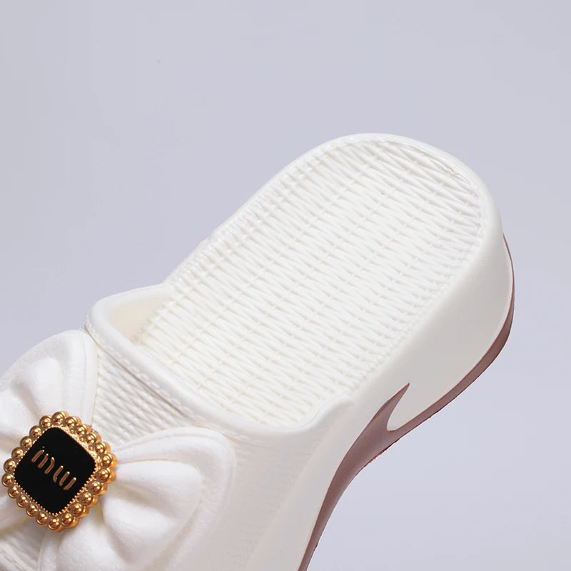 Eyriphy Size: 35-36 to 39-40 Women's Slippers Women High Heels Summer New Fashion Thick-soled Slippers Soft High-value Versatile