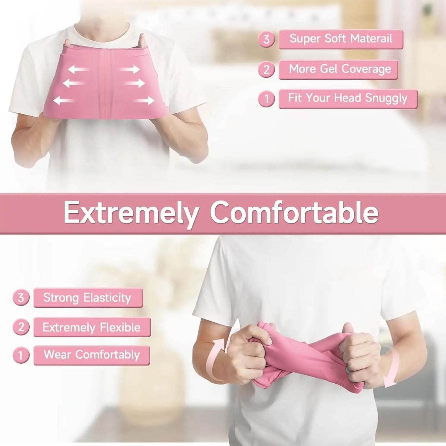Migraine Relief Hat headache hat Gel Hot Cold Therapy Ice Cap For Relieve Pain Ice Hat Eye Mask Stress Pressure Pain Relief