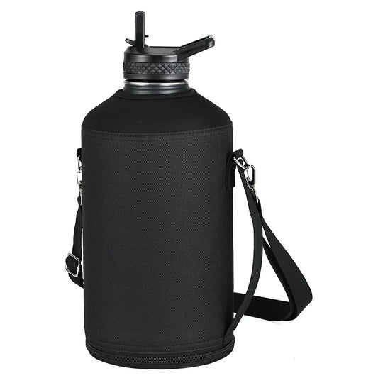 64oz / 128oz Insulated Sports Water Bottle Bag Holder Crossbody for Thermos Mug Vacuum Cup Protective Carrier Cover with Strap