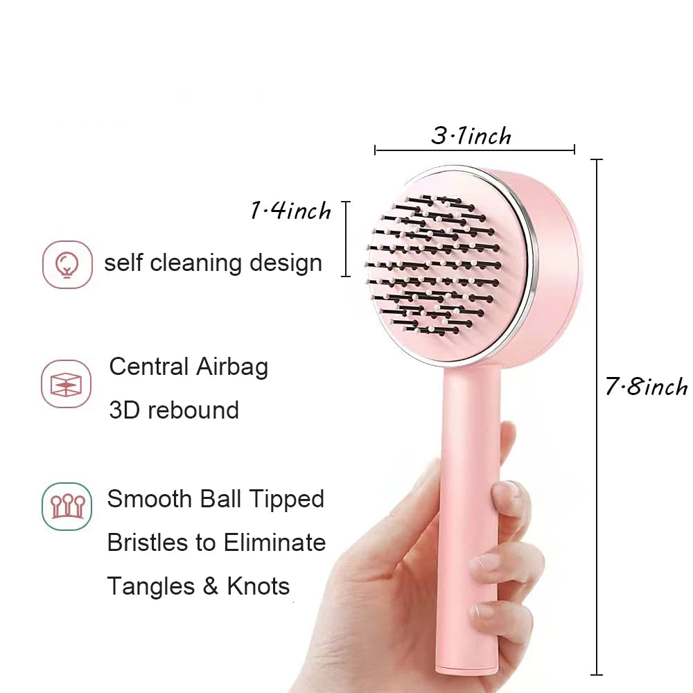 Self Cleaning Hair Comb Scalp Massage Hair Brush Women Curly Hair Detangler Styling Tools for Women's Hair Brush Dropshipping