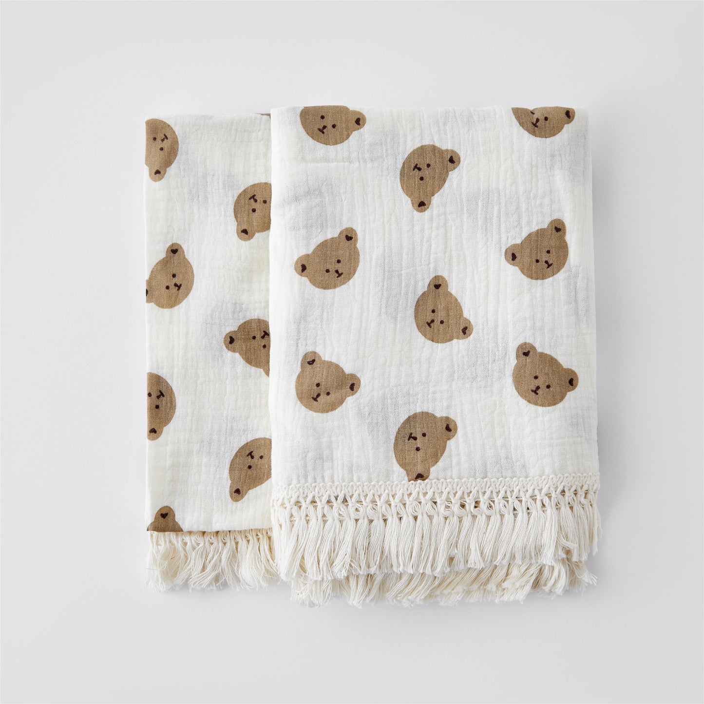 Newborn Fringe Double Layer Organic Baby Blankets