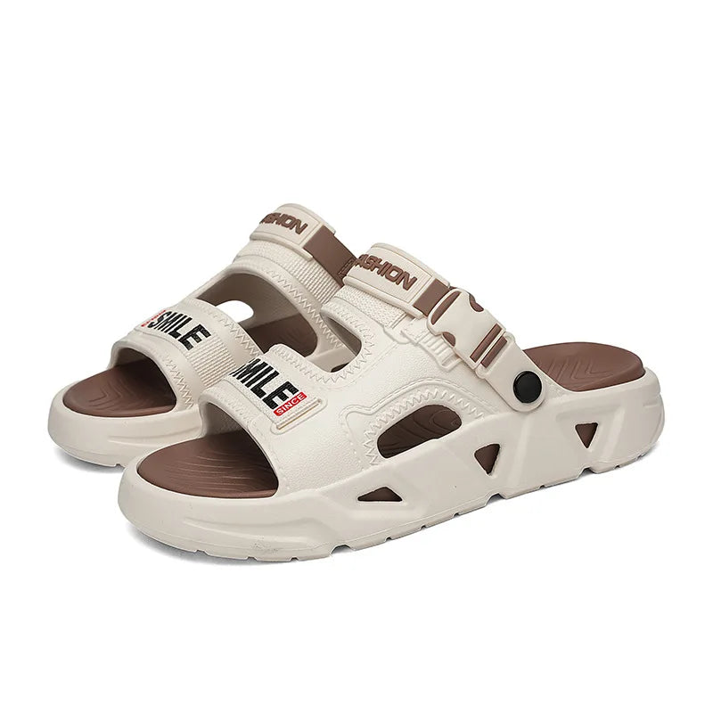 Men's Summer Outdoor Slip-Resistant Driving Dual-Purpose Beach Sandals Sports Slippers Large Size Slip-On EVA Material