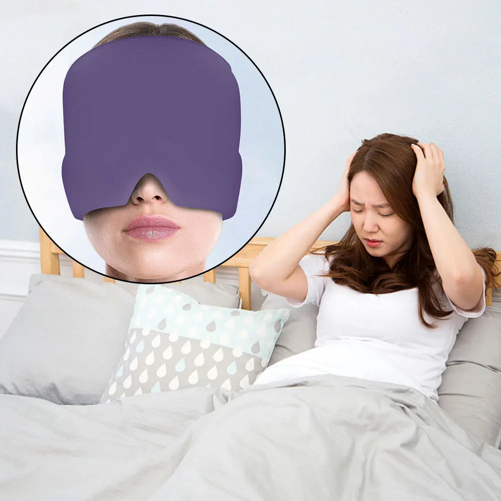 Migraine Relief Hat headache hat Gel Hot Cold Therapy Ice Cap For Relieve Pain Head Massage Cap Stress Relief Sleeping Eye Mask
