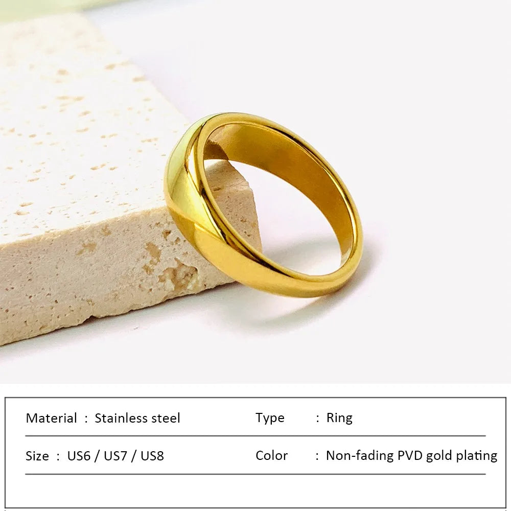 Waterproof Stainless Steel Ring for Women Non-fading Heart Ring Stylish Metal Rings Simple New Jewelry Wholesale Dropshipping