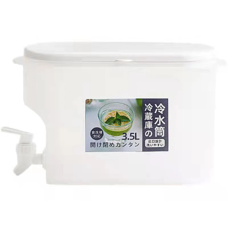 3.5L Water Kettle Or Faucet Beverage Dispenser Cold Juice Lemonade Drinks Bucket Liquid Storage Tank Outdoor Fridge Organizers