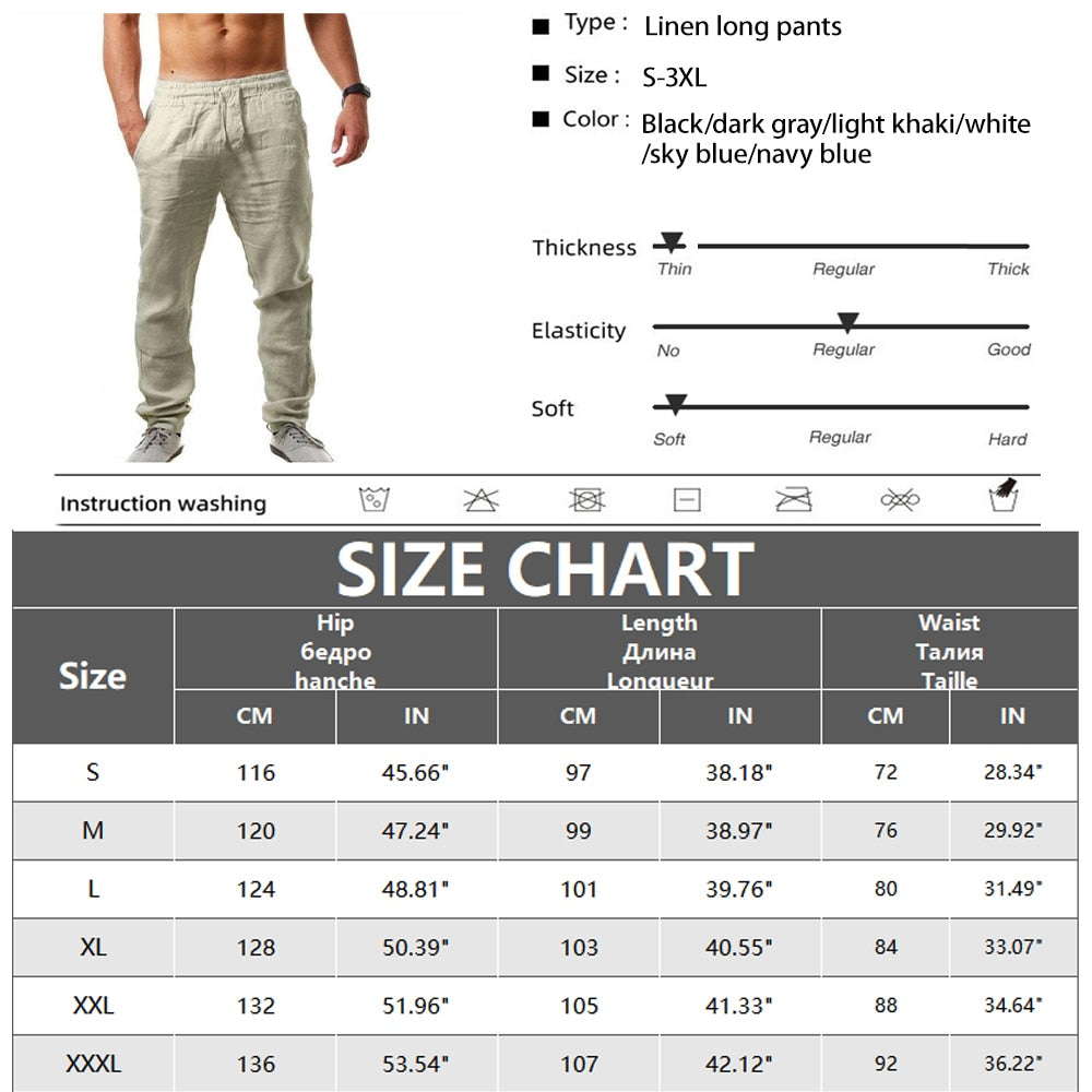 Male Casual Elastic Waist Casual Pants