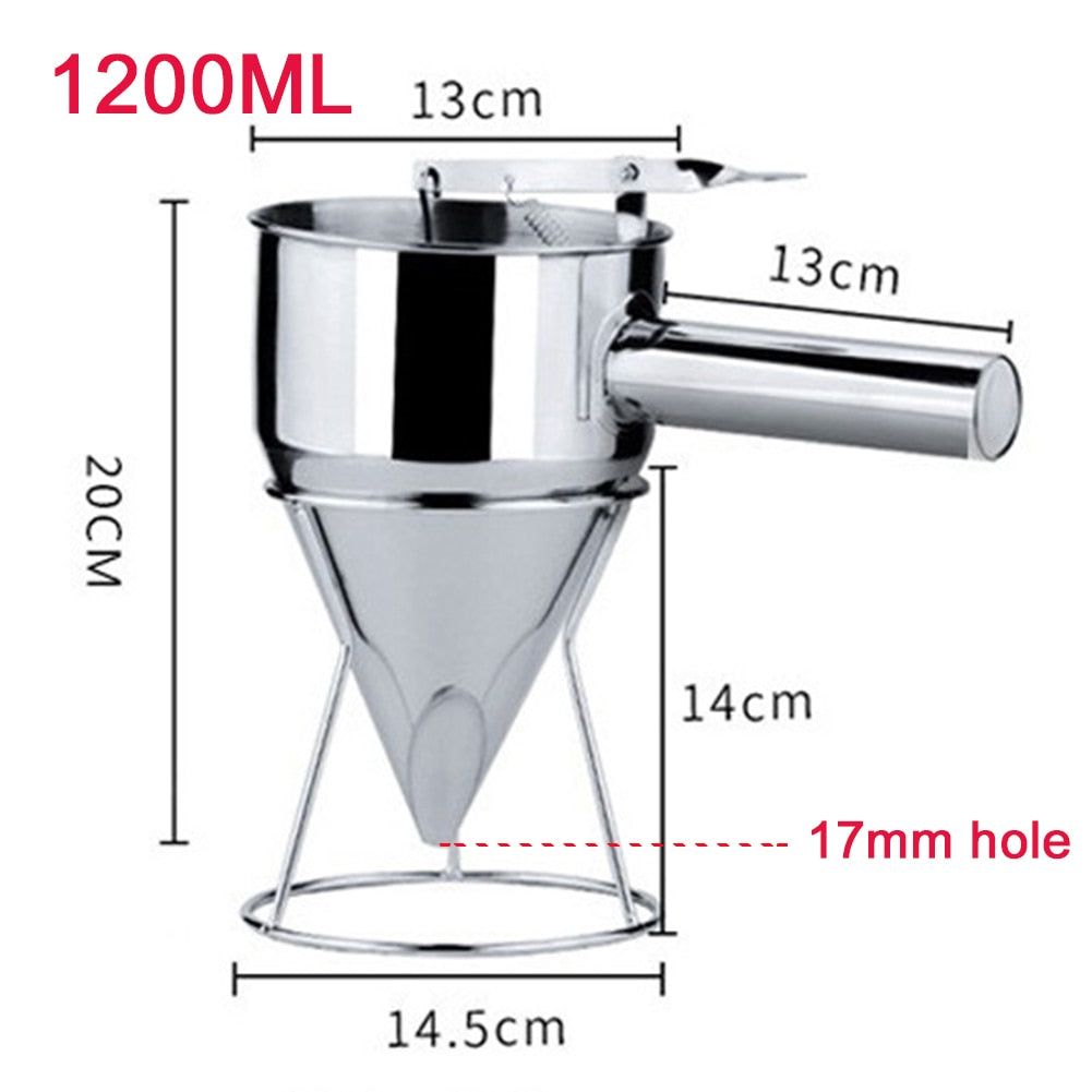 Stainless Steel Funnel Dispenser For Cupcake Pancake Batter