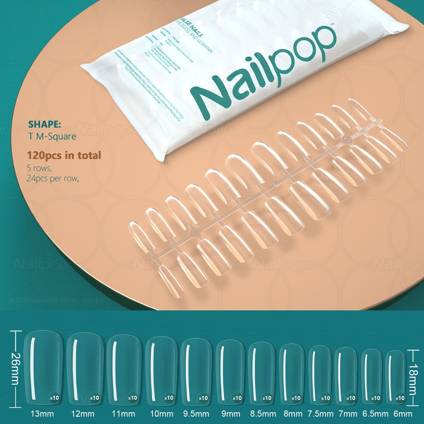 NAILPOP 120pcs False Nails Tips for Extension Manicure Tool