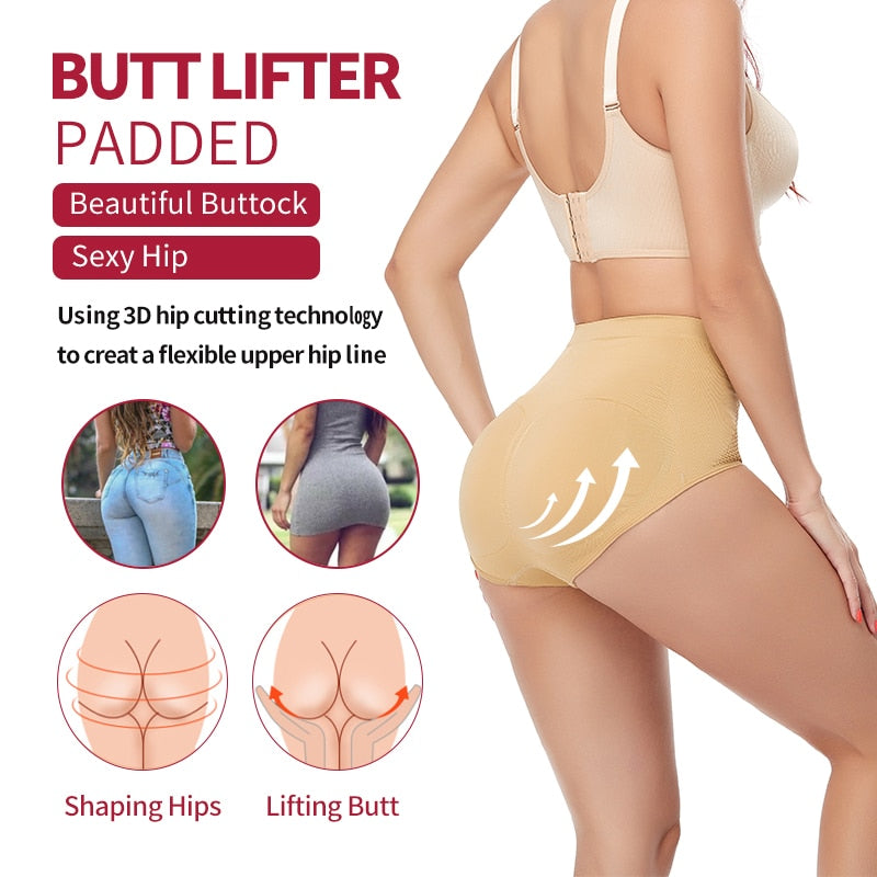 Women Tummy Control Shapewear Butt Lifter Padded Panties