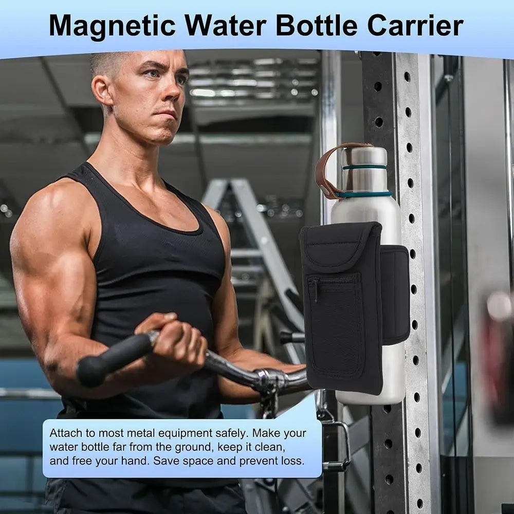 Universal Water Bottle Elastic Sleeve Reusable Gym Accessories Elastic Magnetic Gym Bag Waterproof Water Bottle Pockets