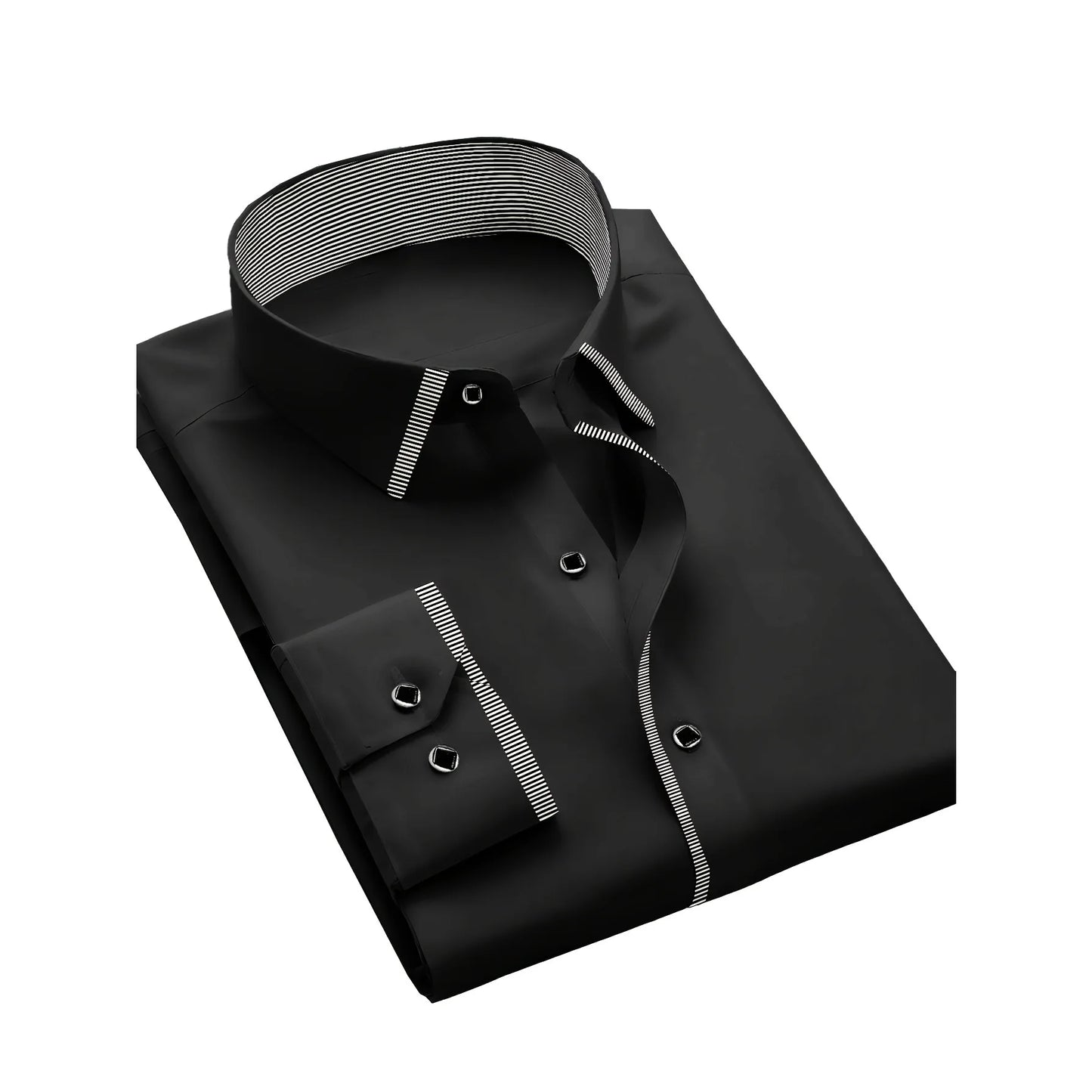 2025 New Men Patchwork Shirt Fashion Dress Tuxedo Long Sleeve Smart Casual Four Season Man Micro Elastic Shirts