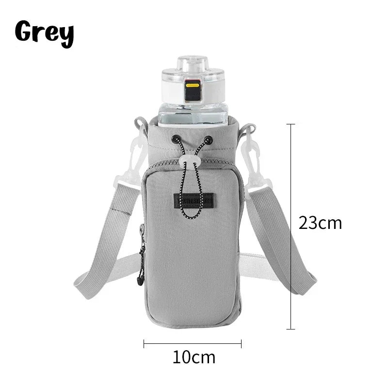 Portable Water Bottle Bag Outdoor Sports Phone Water Bottle Storage Bags Hiking Camping Travel Kettle Bag with Shoulder Straps