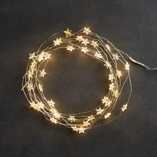 2m/4m/6m STARS Fairy Lights for Bedroom String Battery Powered Adapter Christmas Lights Garland Wedding Party Decoration Holiday