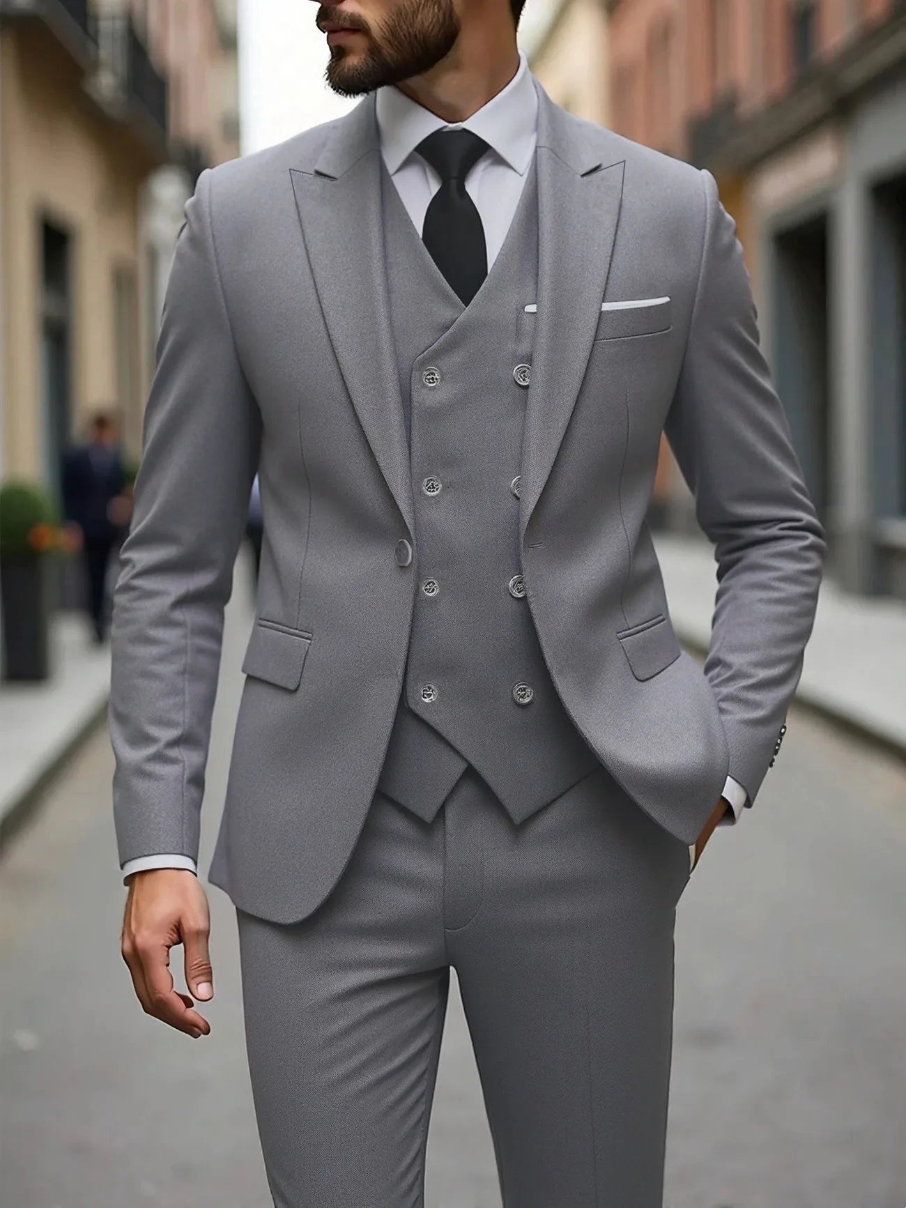 Single Breasted Men's Suit Formal Wear 3 Piece Set Four Seasons Traje Americana Hombre suit men traje amerimens suits 3 piece