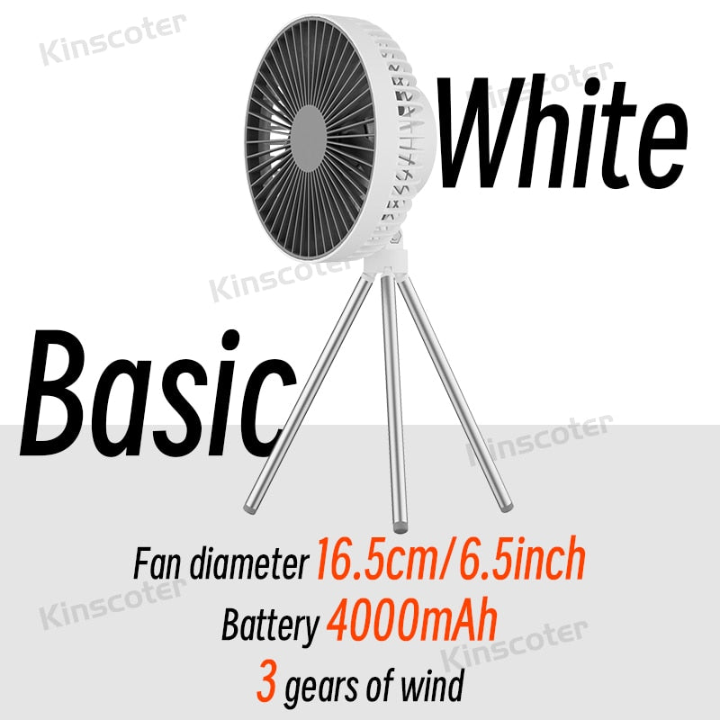 10000mAh 4000mAh Mosquito Net Ceiling Camping Fan Rechargeable Desktop Portable Circulator Wireless Electric Fan