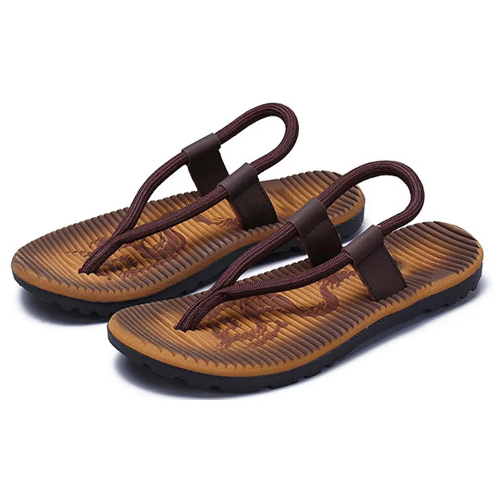 Summer Men's Flip-Flops Minimalist Beach Sandals Large Size Lightweight Non-slip Soft Sole Beach Couples Toe Thong Sandals