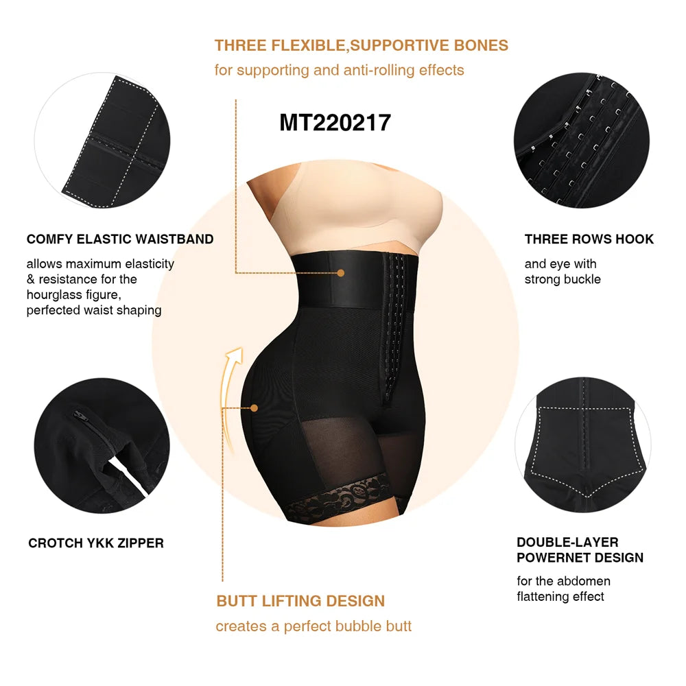 Women Waist Slimming Corset High Waist Body Shaper Panties BBL Shorts Fitness Waist Trainer fajas Butt Lifter Slim Shapewear