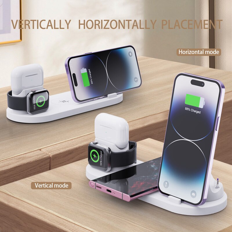 30W 7 in 1 Wireless Charger Stand Pad