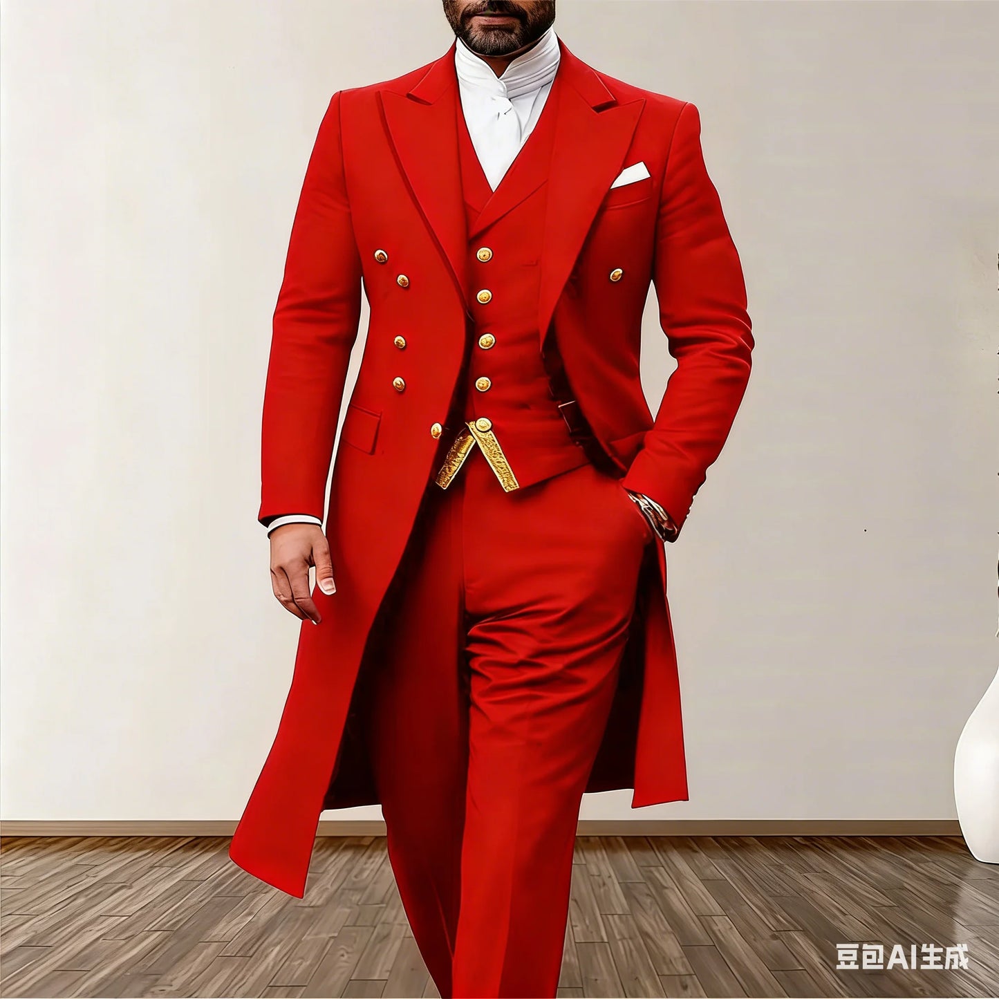 Blue Wedding Men Suits 3 Piece Long Blazer Vest Pants Satin One Button Tuxedo Formal Work Wear Prom XS-5XL