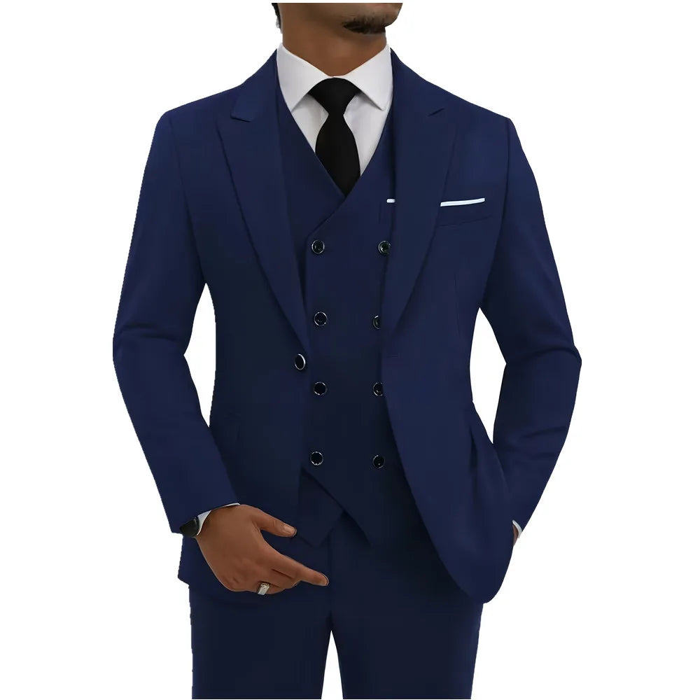 Single Breasted Men's Suit Formal Wear 3 Piece Set Four Seasons Traje Americana Hombre suit men traje amerimens suits 3 piece