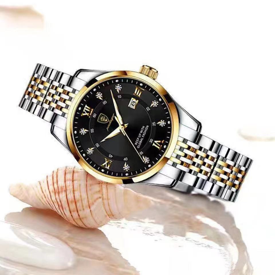 Luxury Fashion Ladies Waterproof Luminous Date Stainless Stain Quartz Wristwatch