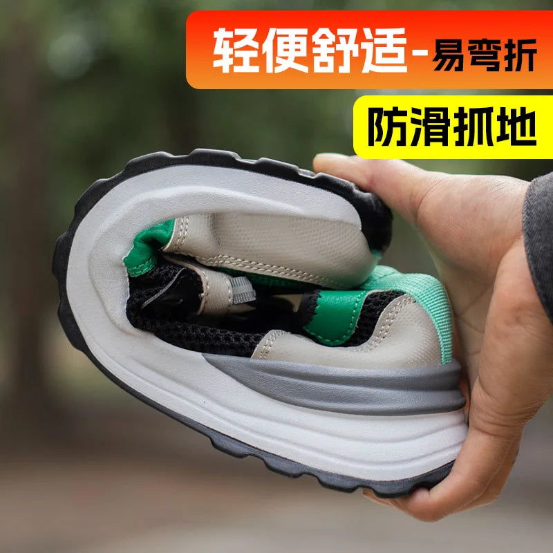 Plastic Toe Summer Breathable Labor Shoes Composite Toe Cap Indestructible Work Safety Boots Sneakers Lightweight Male Shoes