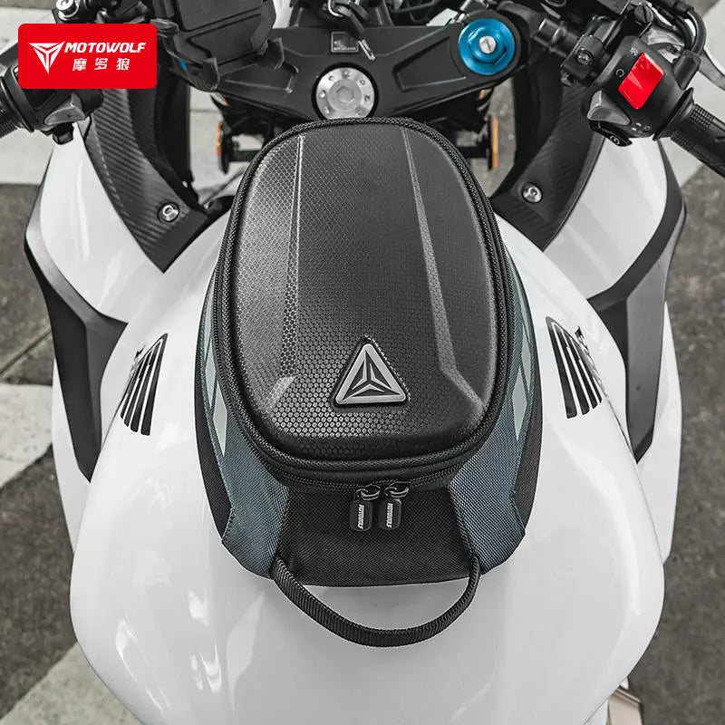 Magnetic Fuel Tank Luggage Bag For Universal Retro Motorcycle With Iron Oil Tank Waterproof 4.5L Racing Motorbike Tank Front Bag