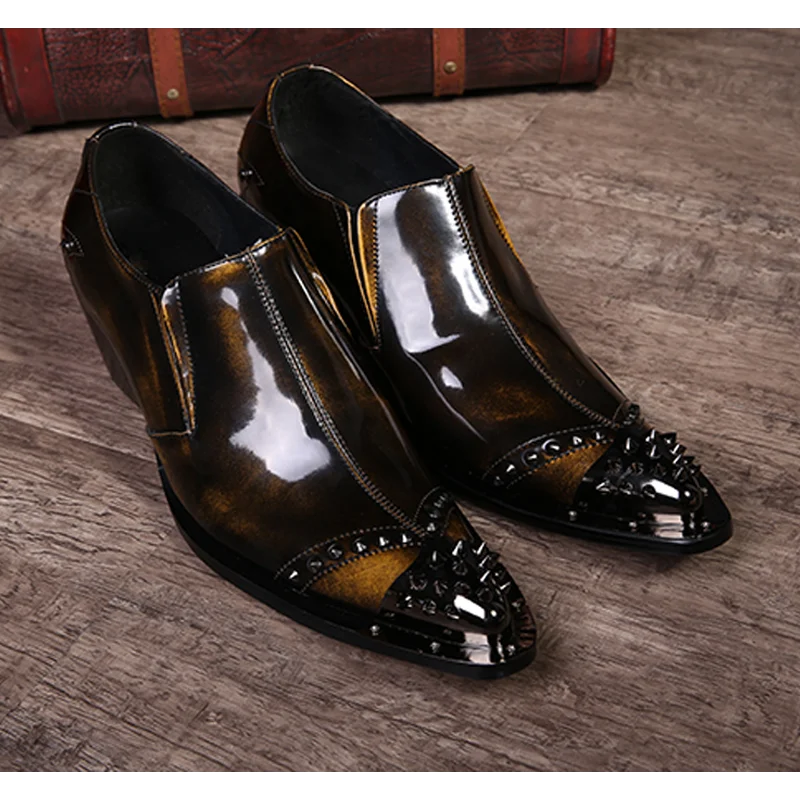 Autumn Male Trend Tip Serpentine Cowhide Formal wear Luxury Leather shoes Man Frenulum Ventilation Popular Men's wedding shoes