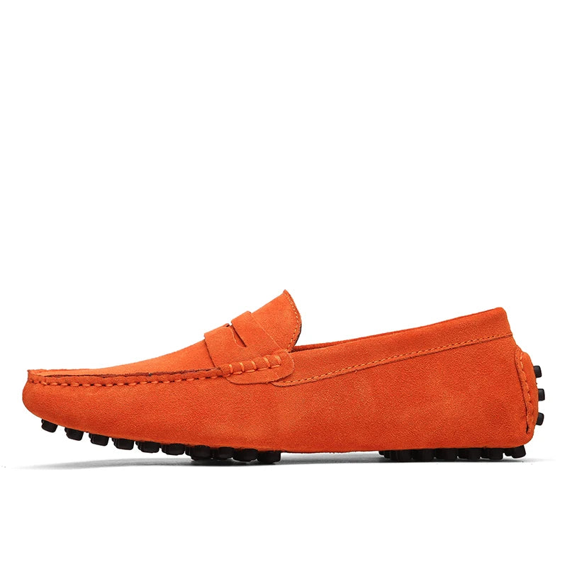 Men's Casual Fashion Genuine Leather Loafers Moccasins Slip-On Driving Shoes 38-50 Size Range Male Flats Comfort Footwear