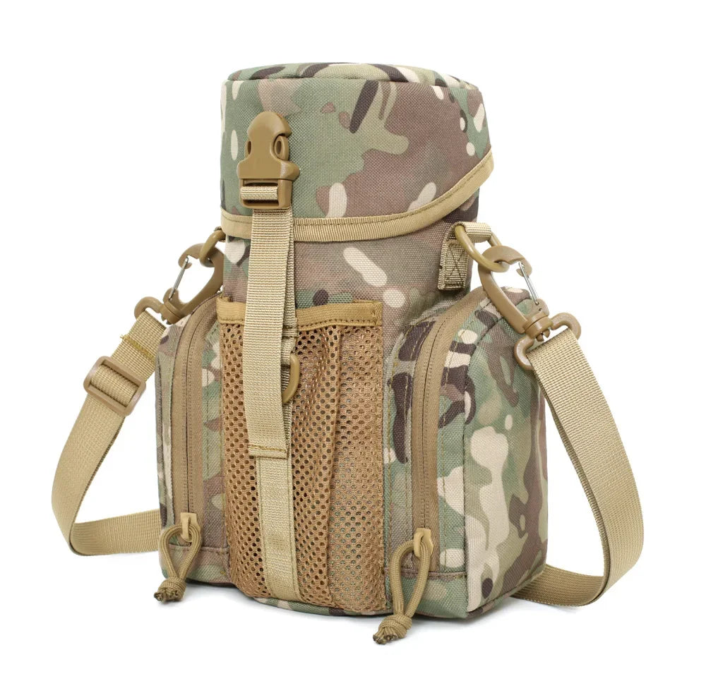 Water Bottle Pouch Molle Shoulder Bag Phone Holder Outdoor Sports Travel Fishing Camping Hiking Hunting Kettle Waist Pack Bags