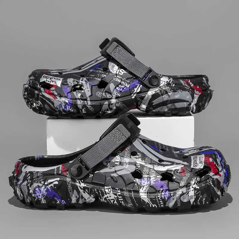 Summer Men Slippers Camouflage Platform Outdoor Clogs Shoe Women Beach Sandals Male Soft EVA Indoor Home Slides Big Size 46 47