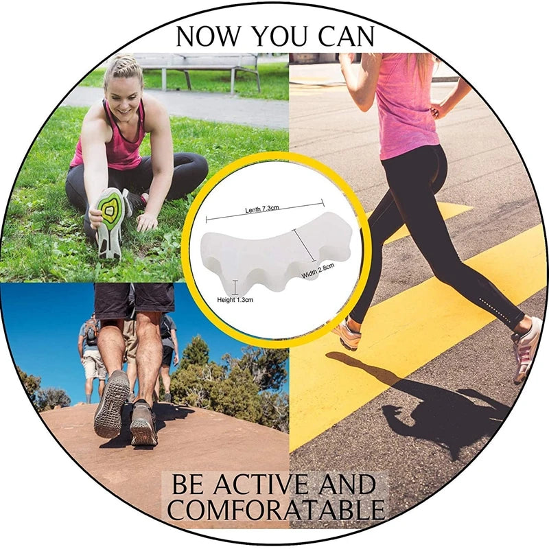 1 Pair Silicone Toe Separators Hammer Toe Bunion Gel Cushioning for Yoga Comfortable Protective Pads for Men And Women