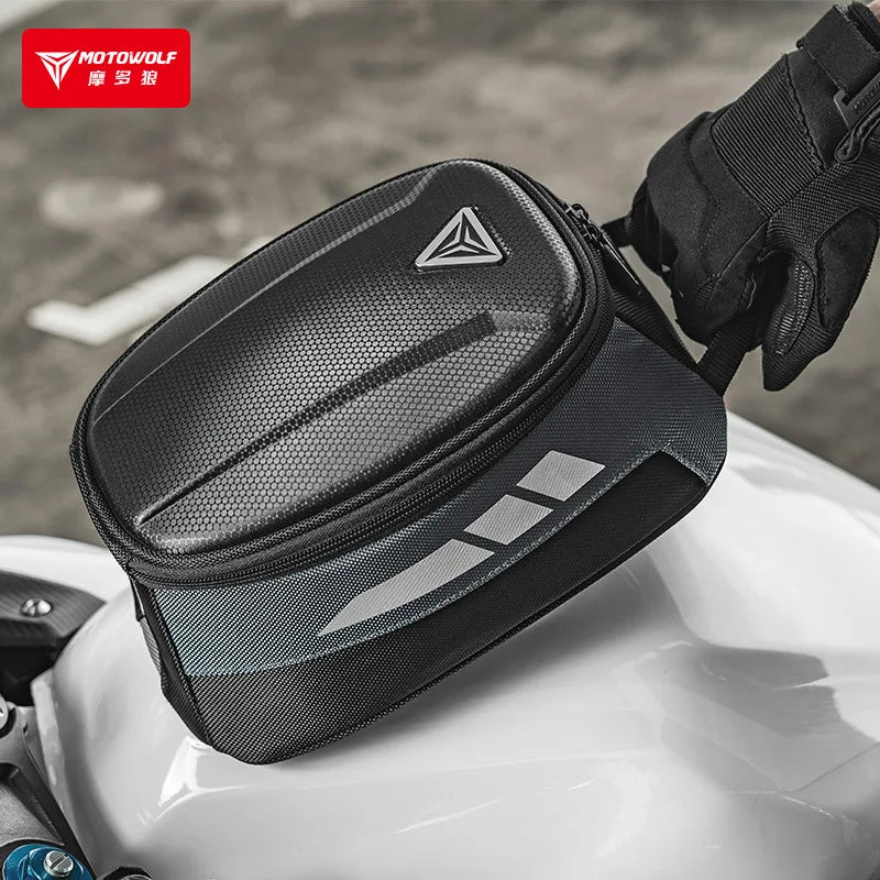 Magnetic Fuel Tank Luggage Bag For Universal Retro Motorcycle With Iron Oil Tank Waterproof 4.5L Racing Motorbike Tank Front Bag