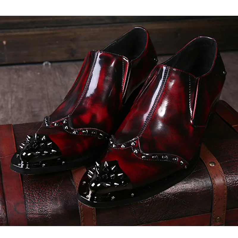 Autumn Male Trend Tip Serpentine Cowhide Formal wear Luxury Leather shoes Man Frenulum Ventilation Popular Men's wedding shoes