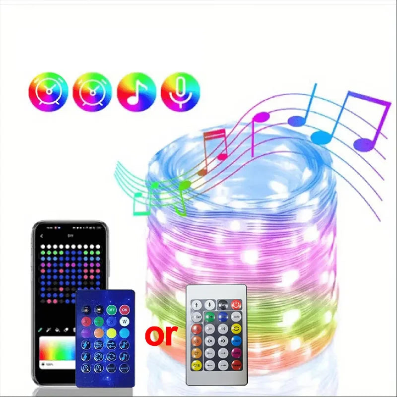 Smart IC LED String Light WS2812 Bluetooth Fairy Light Addressable USB 5V 20m 10m 5m Dreamcolor Music Sync Party Garland Decor