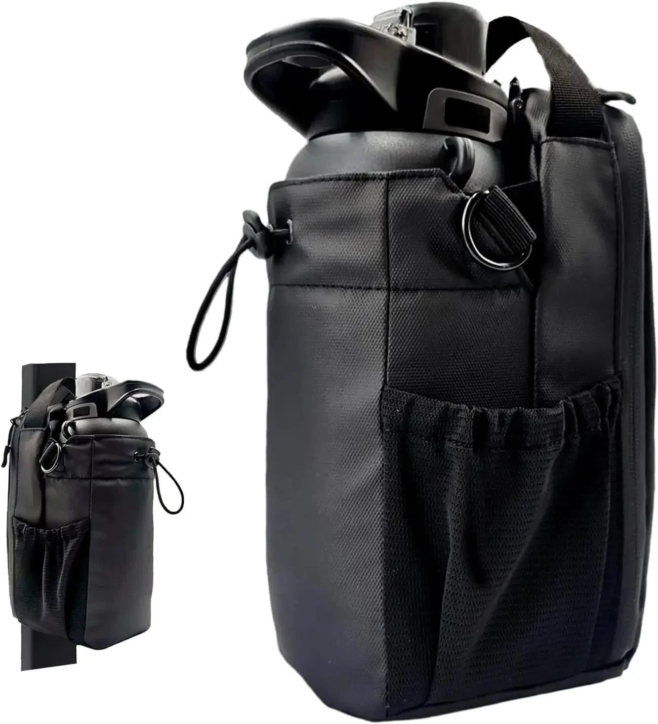 HOT !!! Magnetic Gym Water Bottle Storage Bag -Unisex Magnetic Phone Storage Bag Holds Gym Water Bottles with Strap, 9.84" Tall