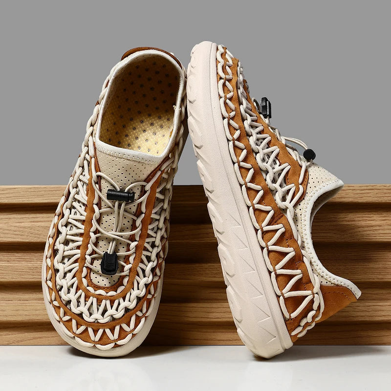 Summer Hand-woven Men's Sandals Fashion Men Casual Shoes Brand Designer Men Sneakers High Quality Beach Sandals Men Shoes
