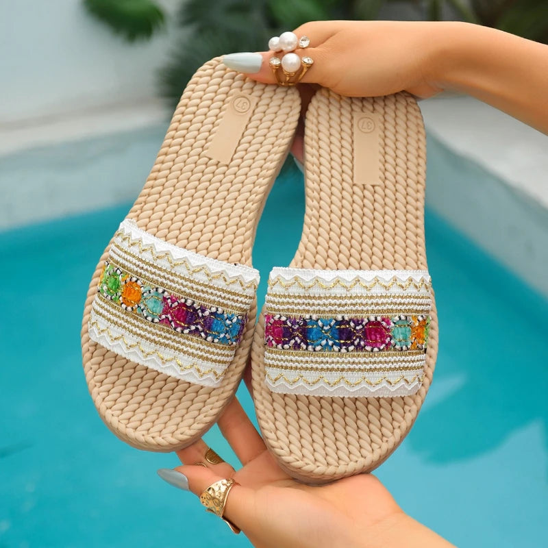 2026 New Fashionable Beach Sandals Outdoor Rubber Sole Wear resistant Casual Comfortable Flat Shoes