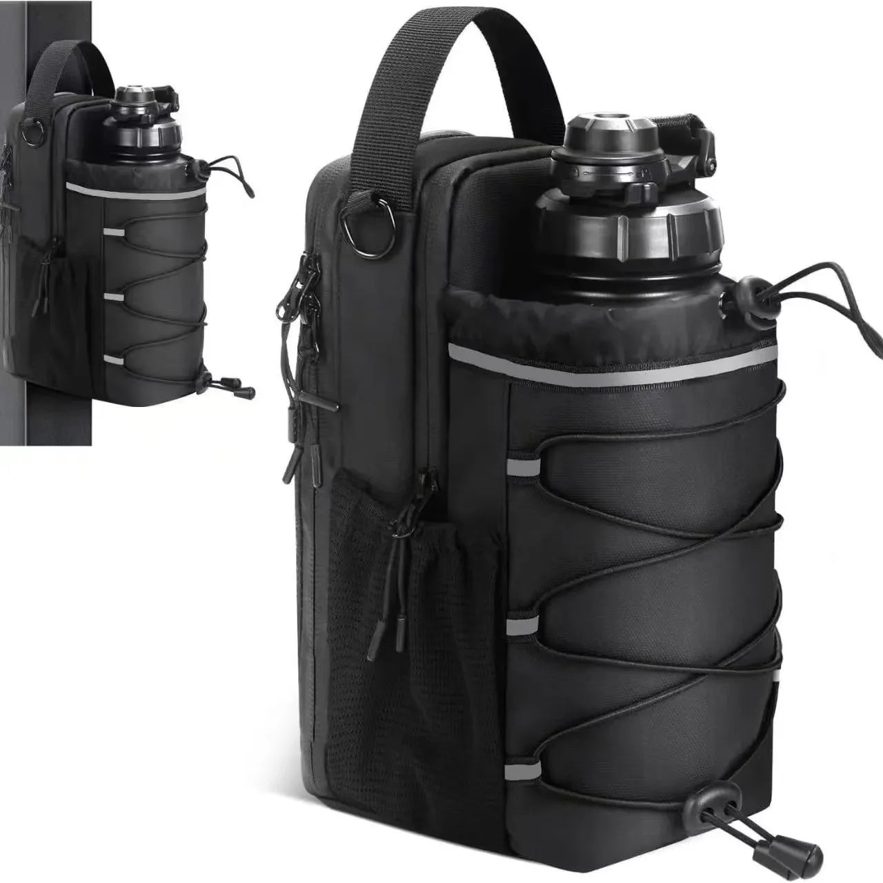 Magnetic Water Bottle Sling Bag Adjustable Large Capacity Gym Bottle Bag Waterproof Convenience Crossbody Sports Bag Gym For Men