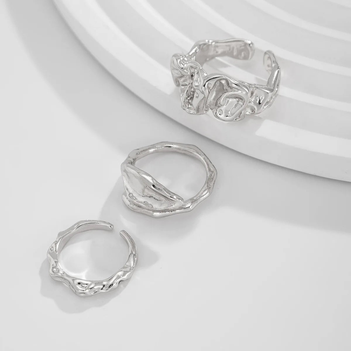 6Pcs/Set Vintage Sun Starfish Open Rings for Women Men Punk Irregular Pleated Pearl Ring Summer Holiday Personalized Jewelry