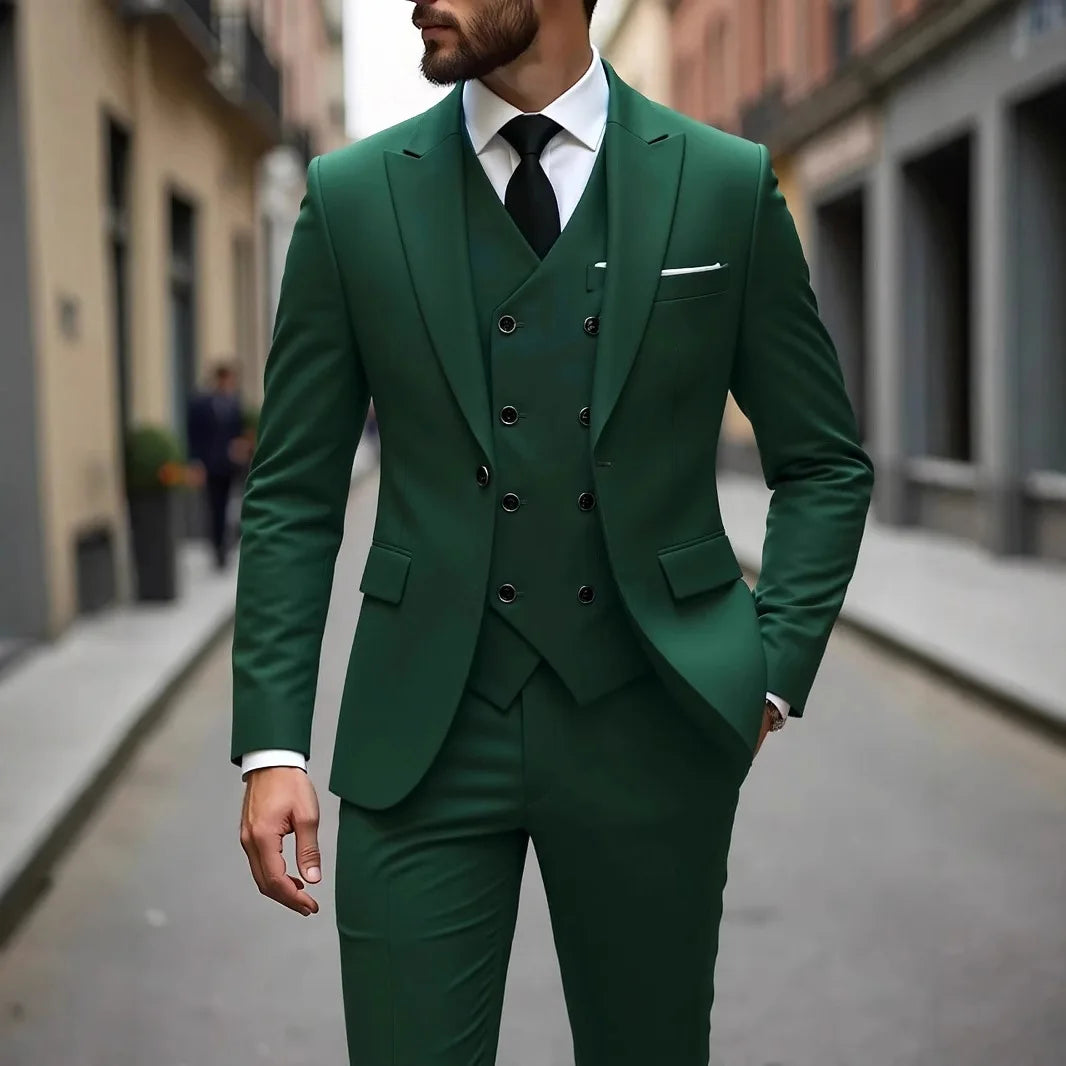 Single Breasted Men's Suit Formal Wear 3 Piece Set Four Seasons Traje Americana Hombre suit men traje amerimens suits 3 piece