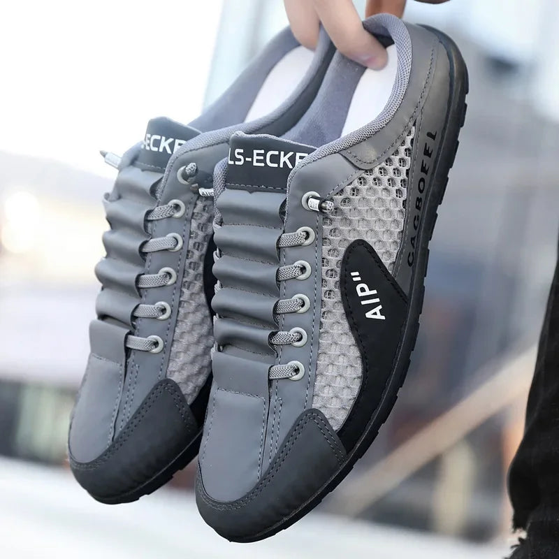 Men's Summer New Large Size Comfortable Half Support Fashionable Korean Style Breathable Popular Casual Shoes Mesh Lining