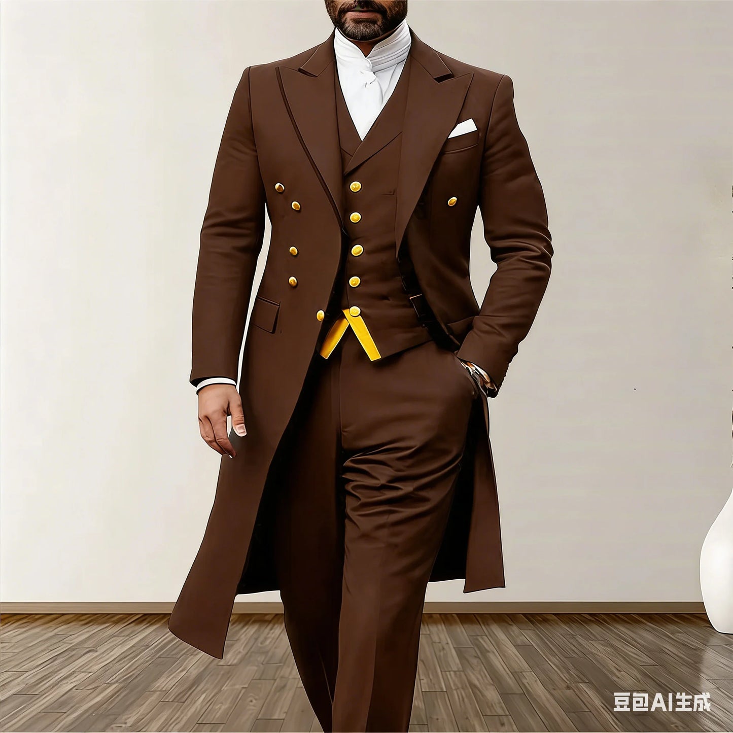 Blue Wedding Men Suits 3 Piece Long Blazer Vest Pants Satin One Button Tuxedo Formal Work Wear Prom XS-5XL