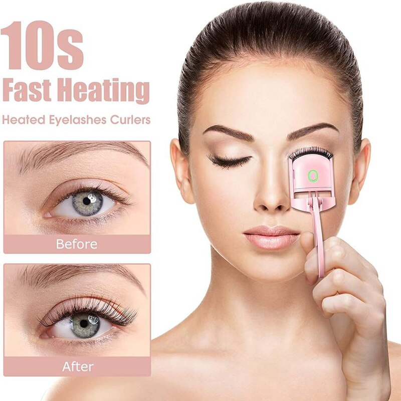 Pink Fast Heating Portable Shaping and Lasting  Eyelash Curler